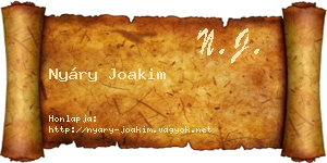 Nyáry Joakim névjegykártya